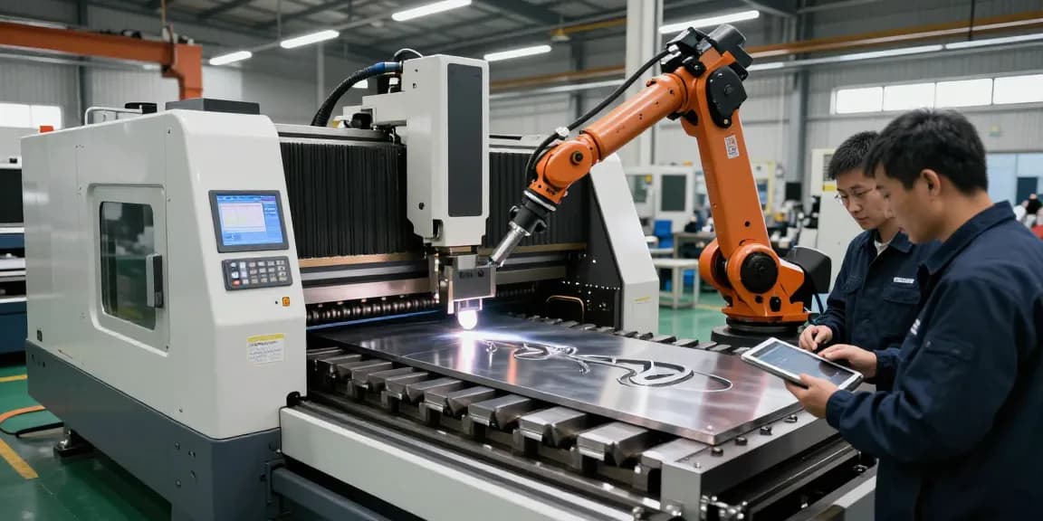 CNC press brake machine in a high-tech manufacturing environment, showcasing advanced metal bending technology and innovative engineering solutions.