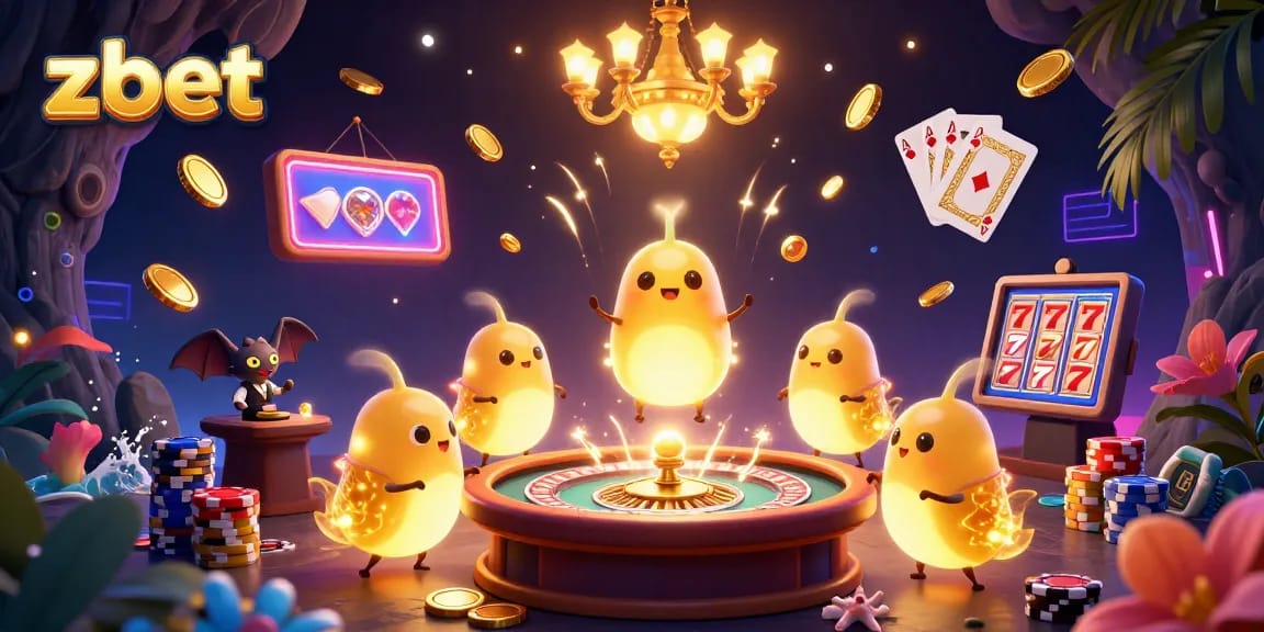 Experience the excitement of zbet with glowing casino creatures and vibrant gameplay elements.
