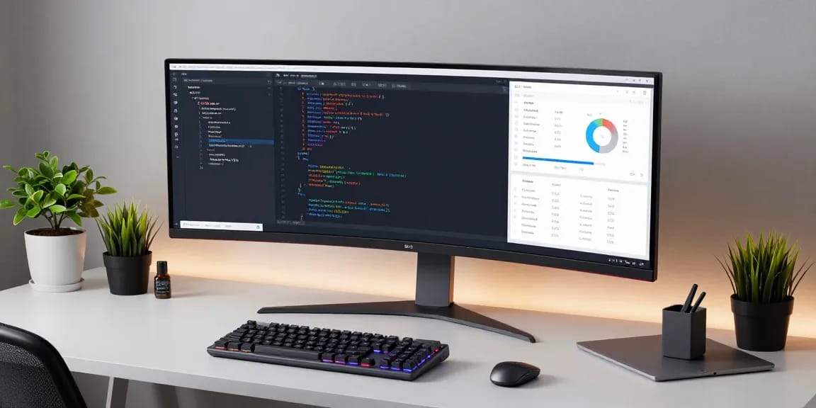 GO8 innovative digital platform displayed on a modern developer's workspace with sleek tech gadgets.