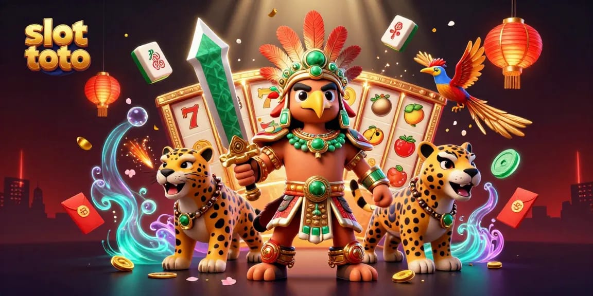 Experience thrilling slot toto adventures with an Aztec eagle warrior and jackpot symbols.