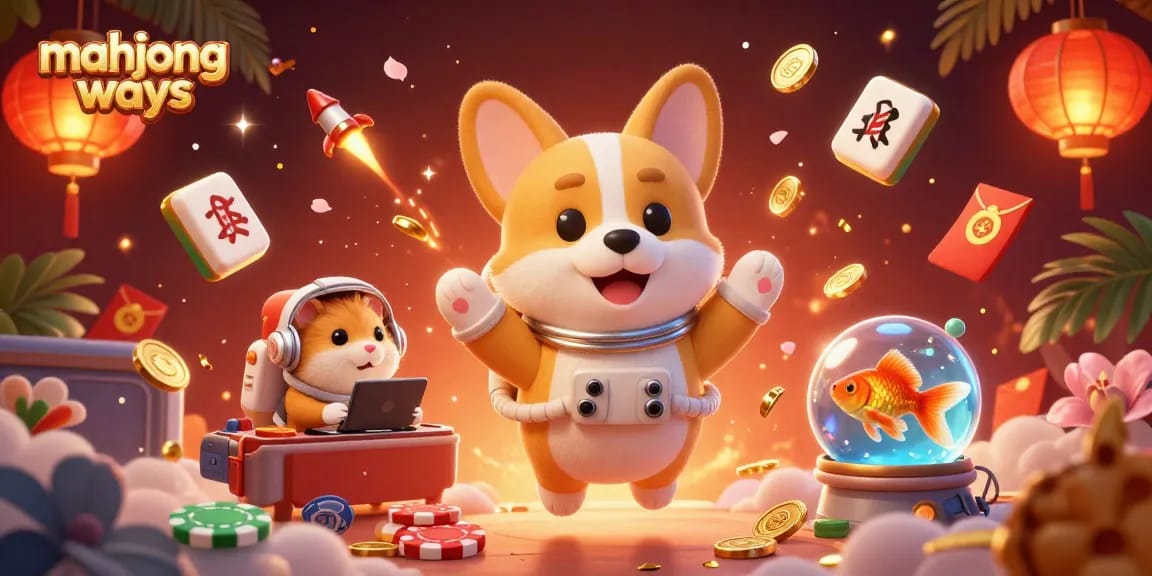 Experience thrilling mahjong ways gameplay in a vibrant 3D casino scene with floating elements.