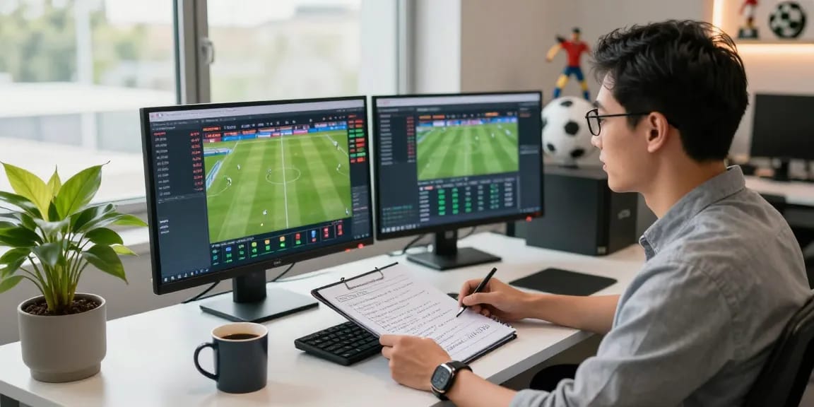 Expert insights at https://soikeonhacai.com.co/ in a modern sports betting analysis setup.