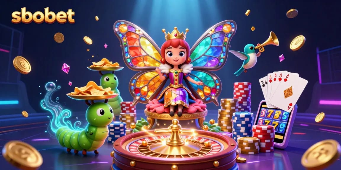 Bet on sbobet and win big with vibrant slot reels, glistening chips, and gaming excitement.