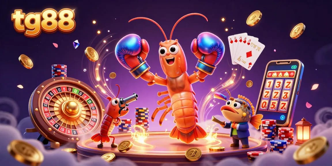 Experience the thrill of tg88 with vibrant visuals of casino gaming featuring unique characters.