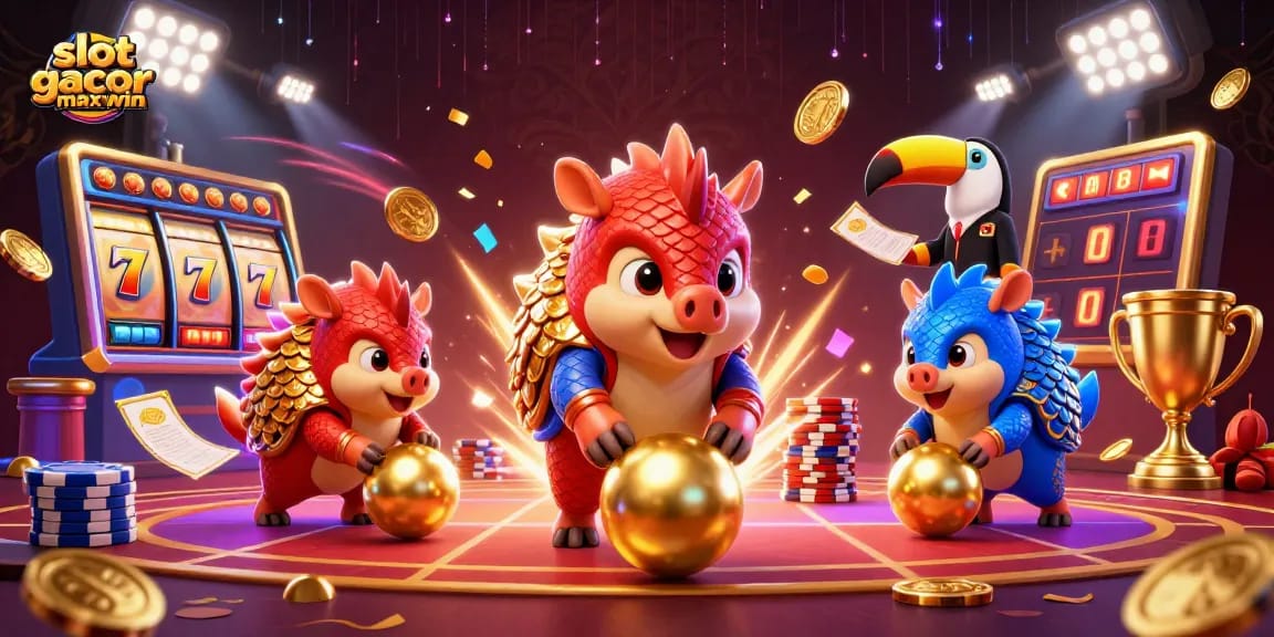Experience thrilling moments at slot gacor maxwin with vibrant pangolins amid jackpot symbols.