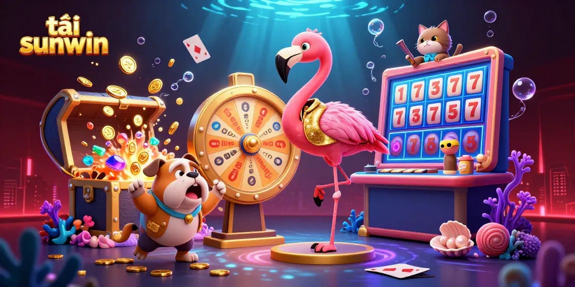 Spin to win big with tải sunwin in this exciting 3D gambling scene featuring colorful characters!