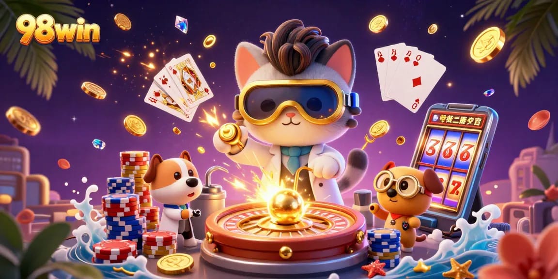 Experience exciting gaming moments with 98win's captivating casino action and vibrant visuals.