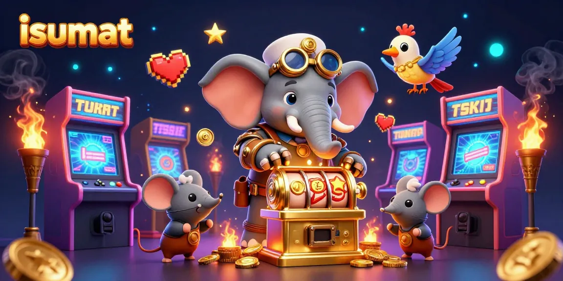 Engage with isumat's unique slot machine experience featuring a steampunk elephant engineer.