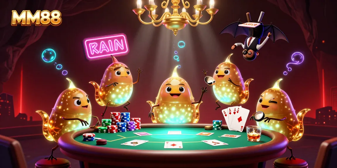 Experience the exciting MM88 casino with glowworms lighting the table and a bat dealer.