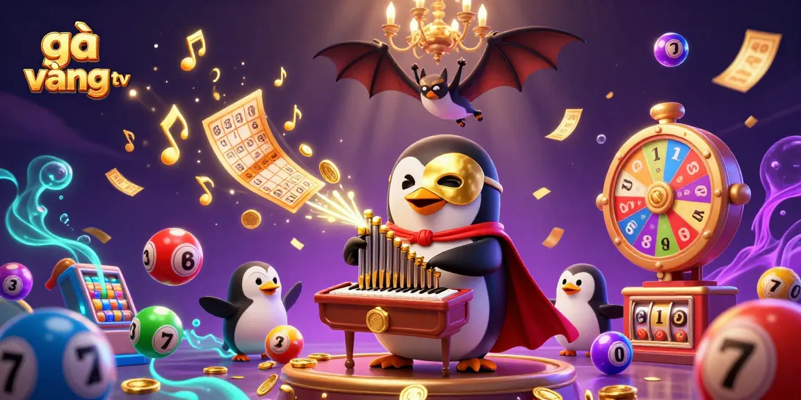 Engage with gà vàng tv as colorful lottery elements pop around a whimsical casino scene.