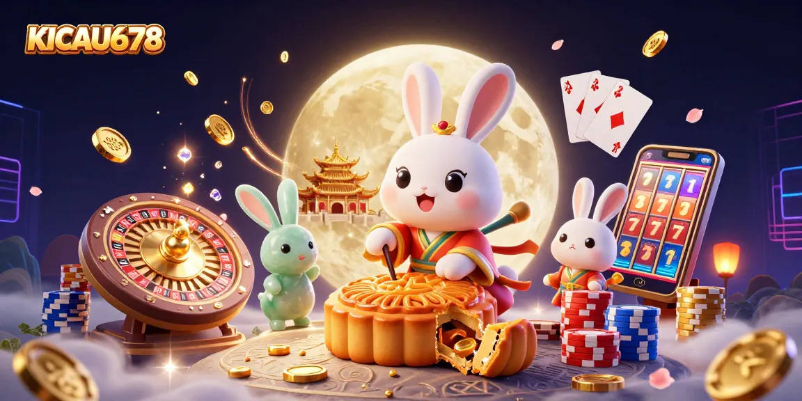 KICAU678 offers thrilling online betting experience with cartoon moon rabbit at a vibrant casino