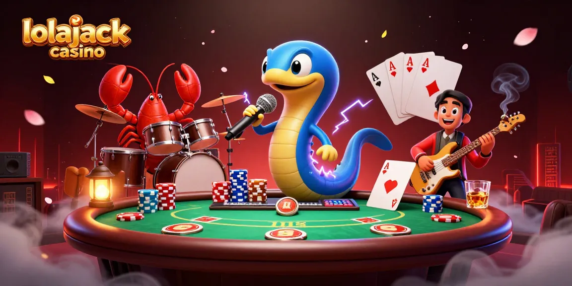 Experience the fun at lolajack casino with an electric eel DJ, exciting poker action, and vibrant underwater casino ambiance.