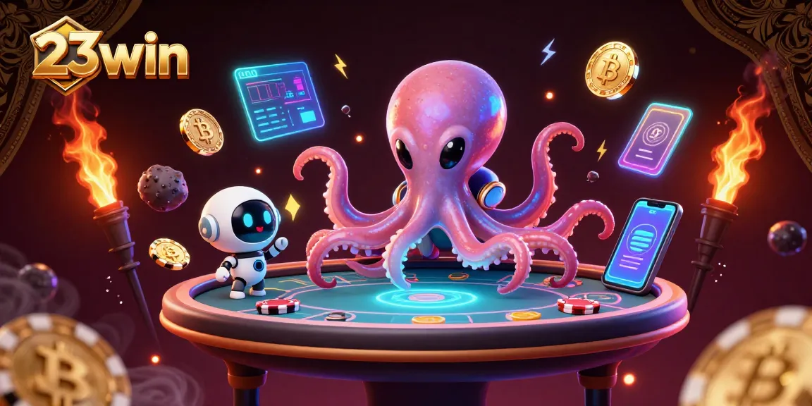 Engage and win at 23win in a vibrant 3D casino experience with unique alien characters.