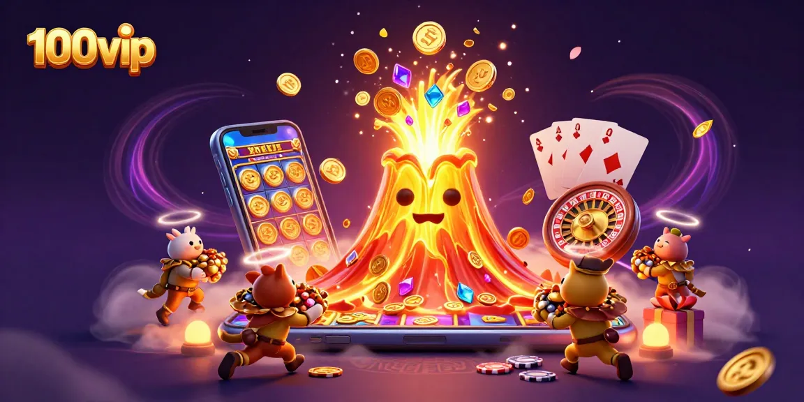Experience thrilling wins at 100vip with a colorful array of slot games and vibrant treasure eruptions.