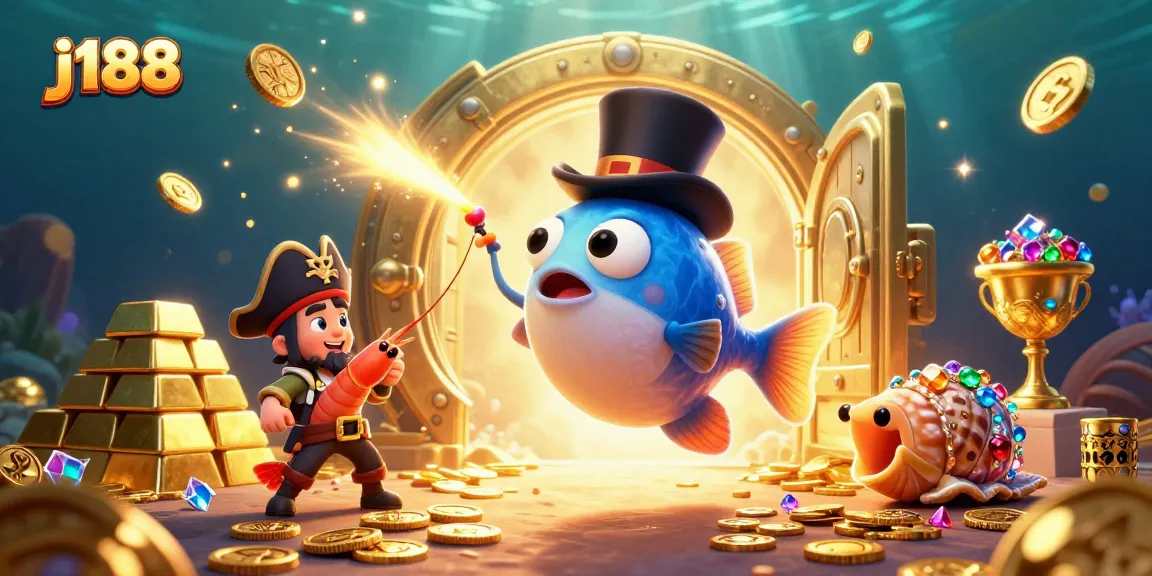 Win big at j188 with vibrant underwater casino treasure-themed illustration