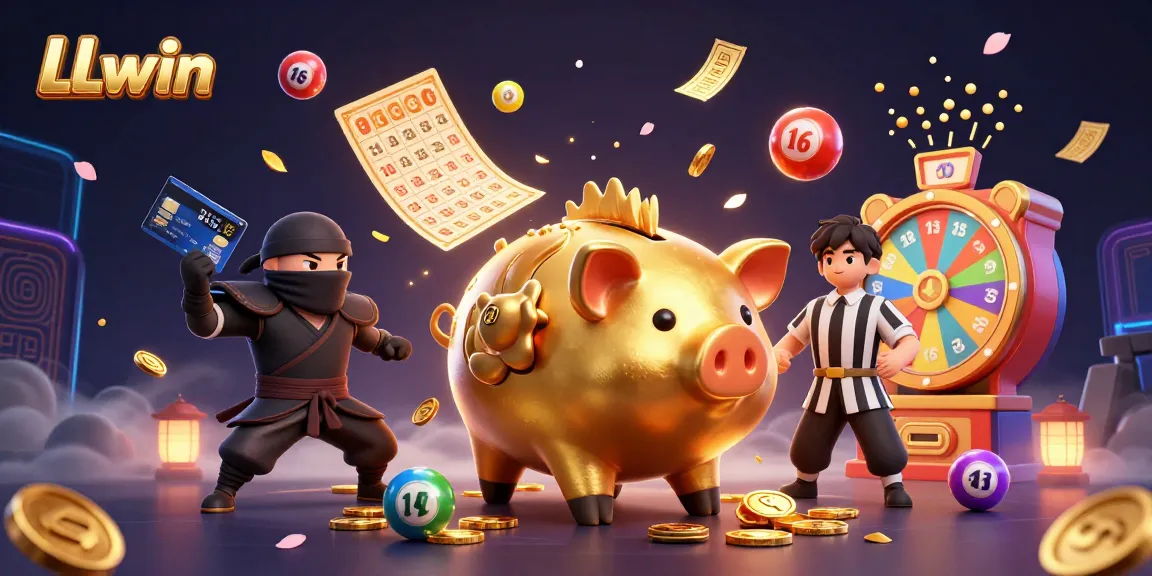 Experience the thrilling excitement of LLwin with dynamic casino elements, vibrant colors, and action-packed characters.