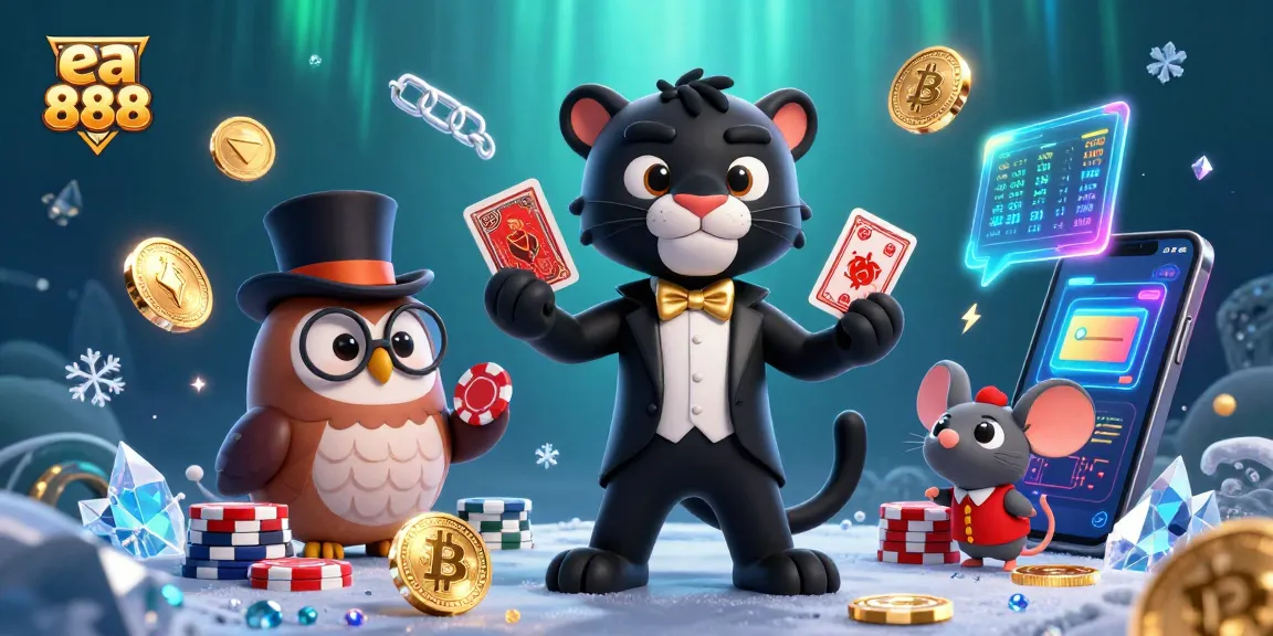Experience thrilling gambling action with ea 888 featuring a stylish panther dealer and vibrant crypto elements.