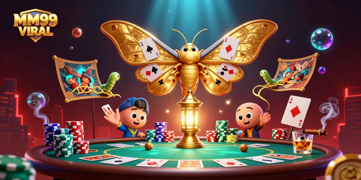 Experience the thrill of MM99 VIRAL with colorful poker elements and vibrant casino scenes.
