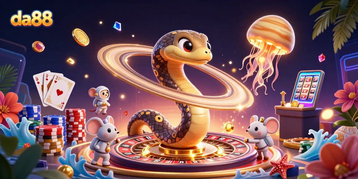 Engage with the thrilling da88 cosmic casino as animated astronaut mice bet on a Saturn roulette wheel.