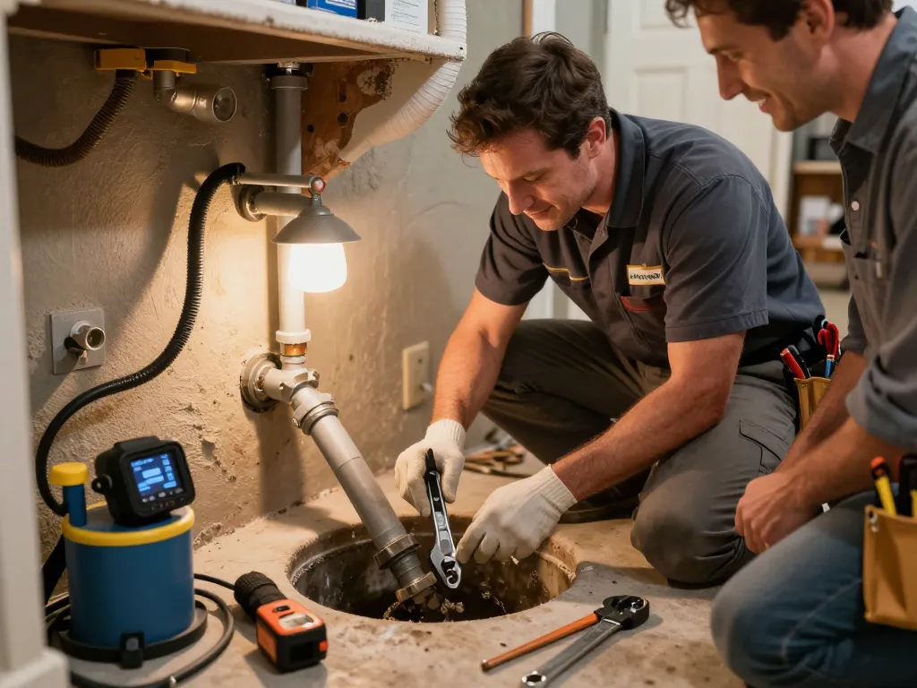 Sewer repair Valparaiso IN expert fixing pipes in a residential basement for reliable service.