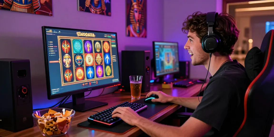 Engaged player enjoying Cleocatra jogar online slot in immersive gaming setup.