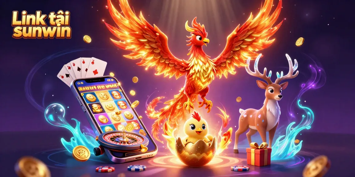 Experience the thrill of winning with Link tải sunwin in this vibrant casino illustration.