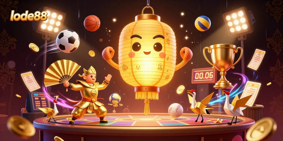 Experience the excitement of sports betting at lode88 with vibrant casino action and golden elements.