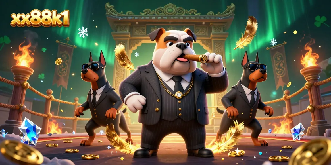 Experience the thrill at xx88k1 with the mafia boss, Dobermans, and rich casino elements bringing gaming to life.