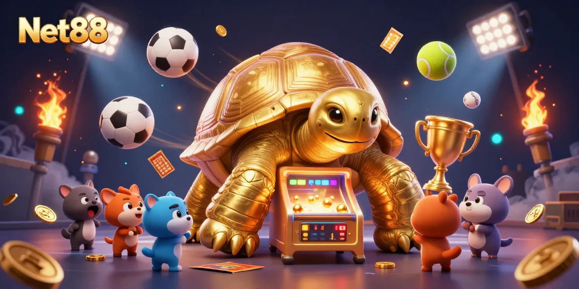 Bet on exciting games at Net88 with a dazzling tortoise-themed arcade experience.