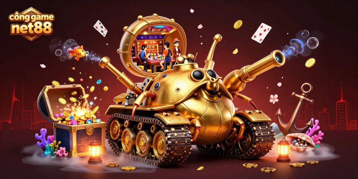 Experience the thrill of cổng game net88 with a vibrant casino-themed illustration bursting with action.