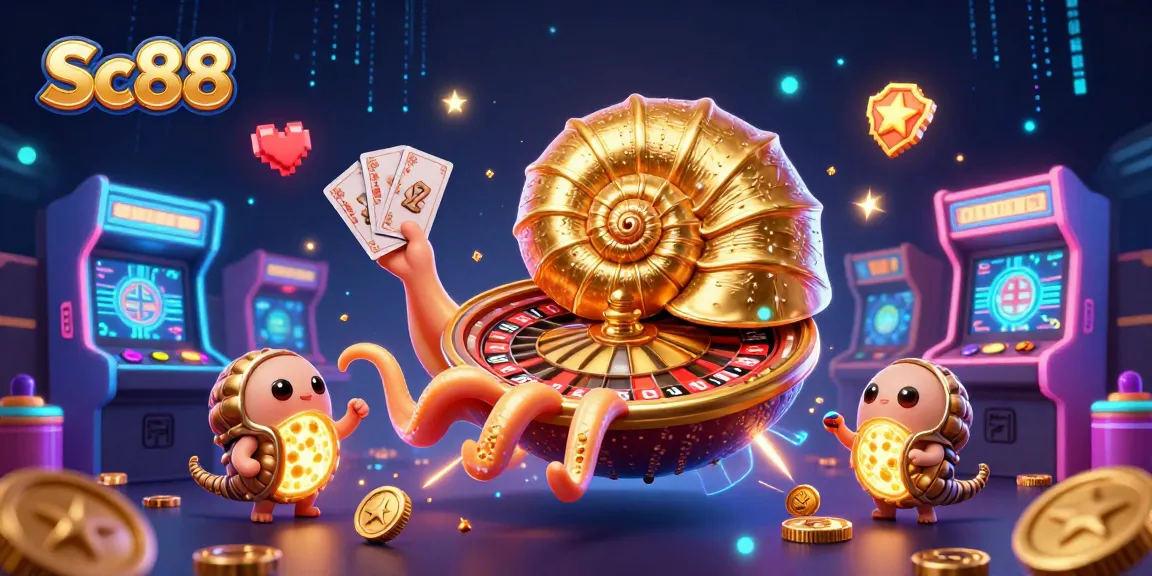 Play at Sc88's dynamic casino scene with a giant nautilus and glowing game elements.
