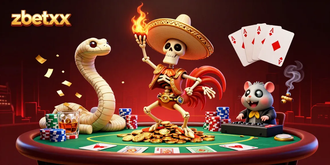 Experience zbetxx with thrilling games featuring a dancing mariachi rooster, mummy snake, and DJ hamster.