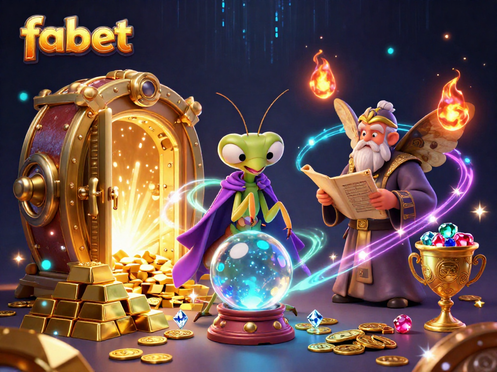 Experience the magic of fabet as the fortune teller reveals winning strategies amidst a treasure trove of gems.