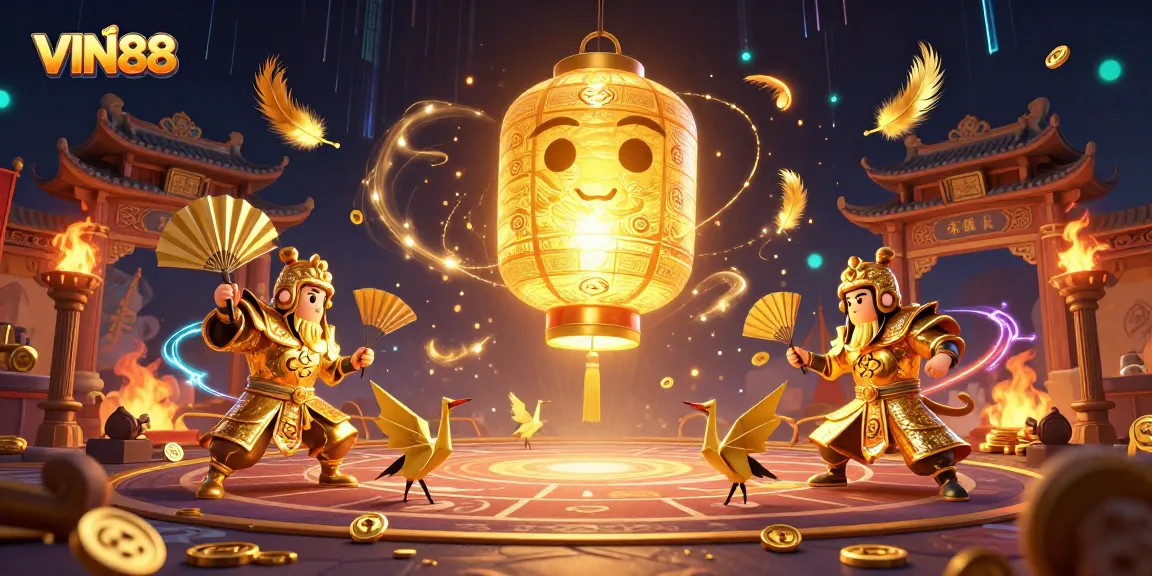 Engage with thrilling slots and games at VIN88, presented in an enchanting illustration.