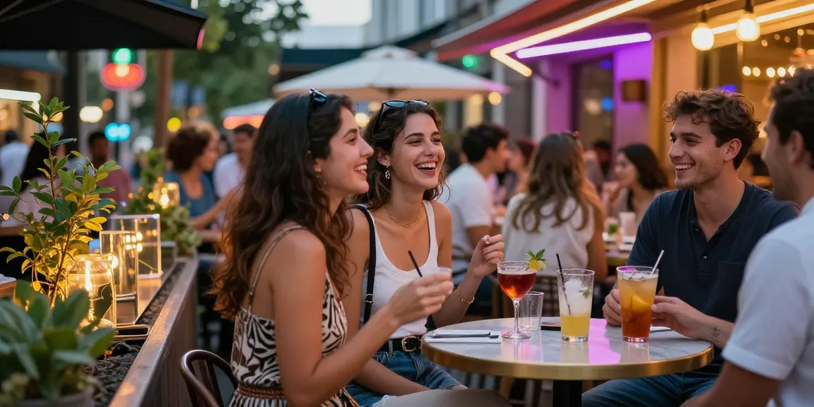 Gái gọi tạo nên không khí sống động tại quán bar ngoài trời.