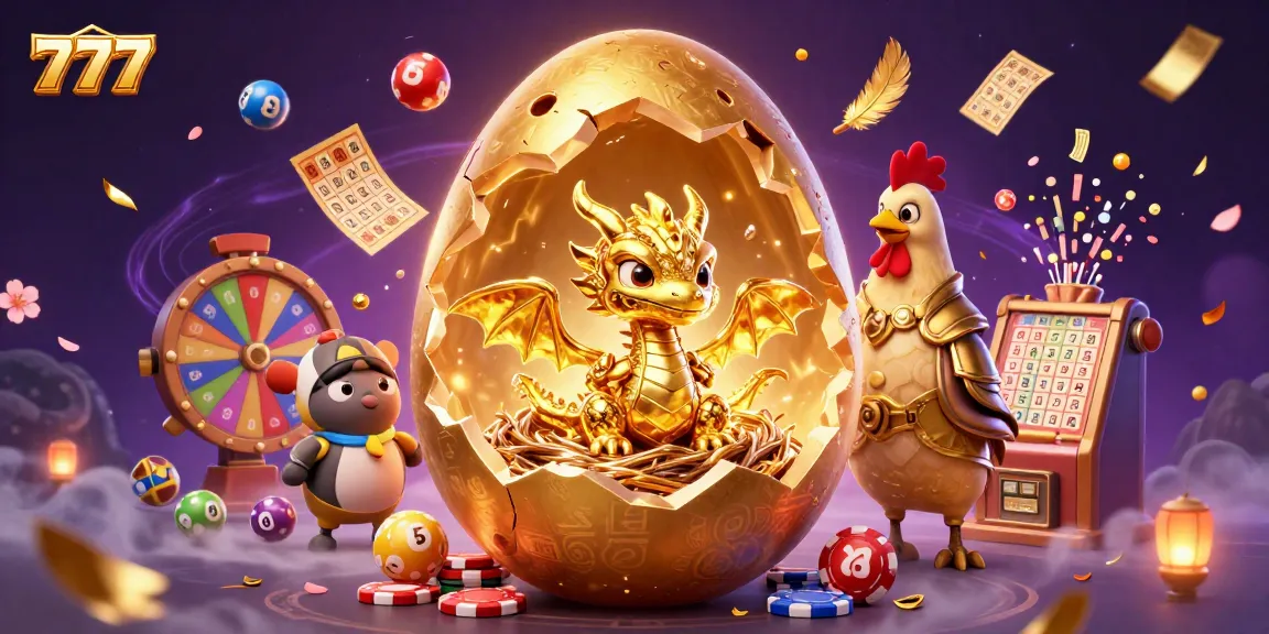 Experience winning thrills with the 777 golden dragon and casino excitement in this illustration.