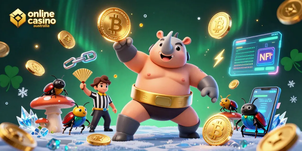 Experience the thrill of online casino australia with dynamic 3D illustrations featuring unique beetle characters.