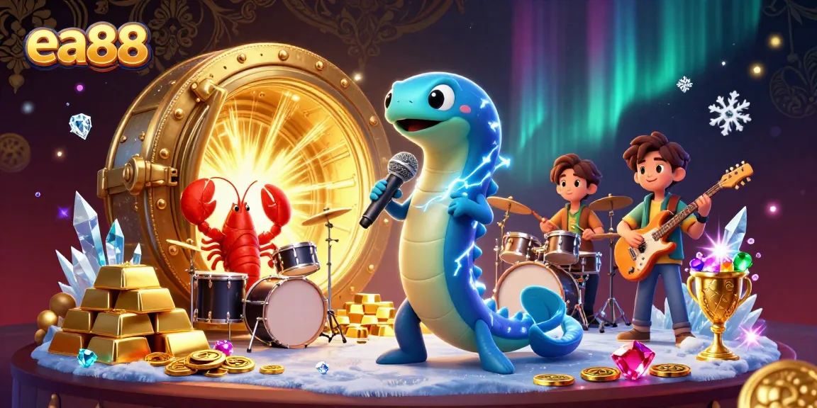 Join the fun at ea88 with an electric eel DJ, backed by a lobster drummer and seahorse guitarist in an extravagant underwater casino!