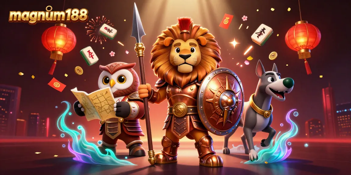 Experience thrilling gameplay at magnum188 with vibrant characters and festive casino elements.