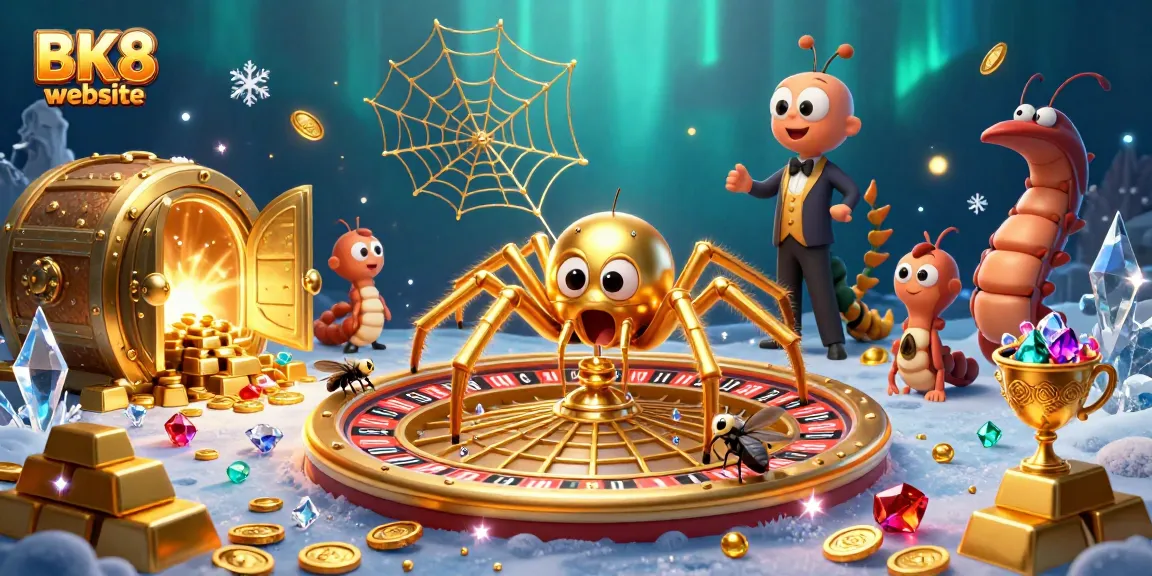 Experience the thrills at BK8 website with a vibrant 3D casino scene packed with exciting elements.