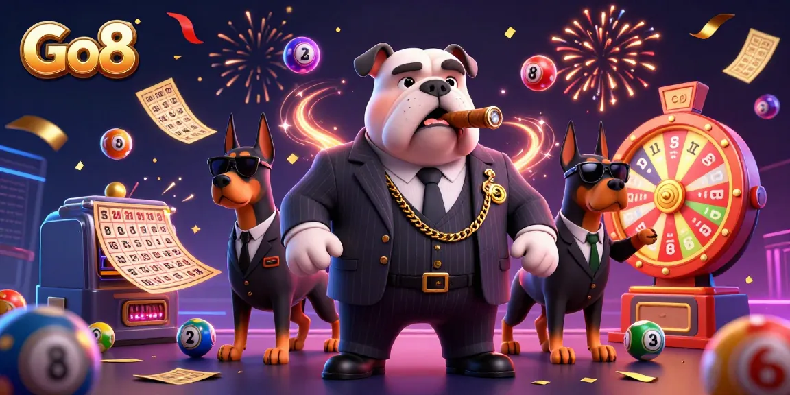 Go8 captures thrilling lottery excitement with vibrant gaming elements in a high-energy casino scene.