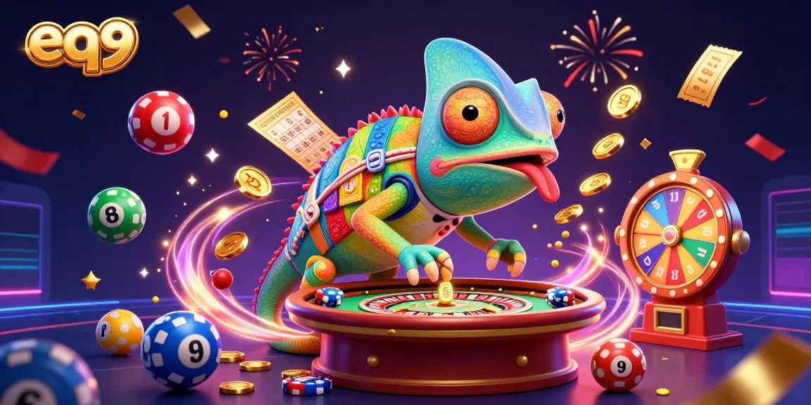 Engage in the thrill of eq9 gaming with chameleon-themed casino fun, vibrant elements, and dynamic action.