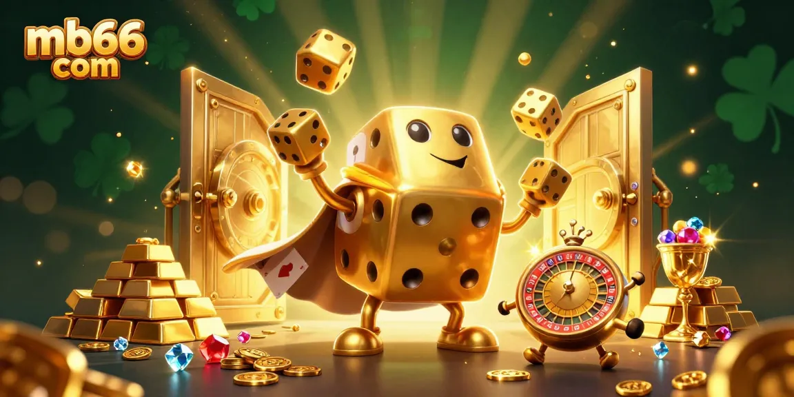 Experience thrilling wins at mb66 com with this vibrant 3D casino illustration full of action.