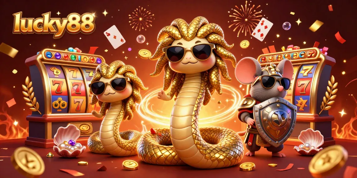 Experience thrilling gameplay at lucky88 with captivating slot action, vibrant colors, and animated characters.