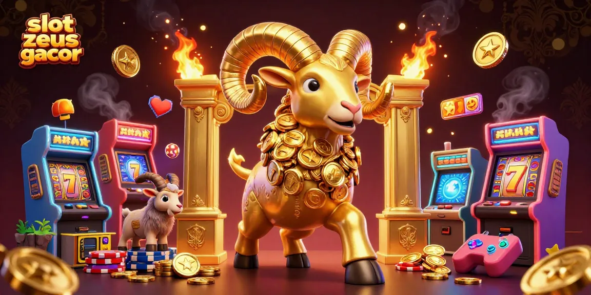 Experience the excitement of slot zeus gacor with thrilling visuals of a golden ram charging towards jackpots.