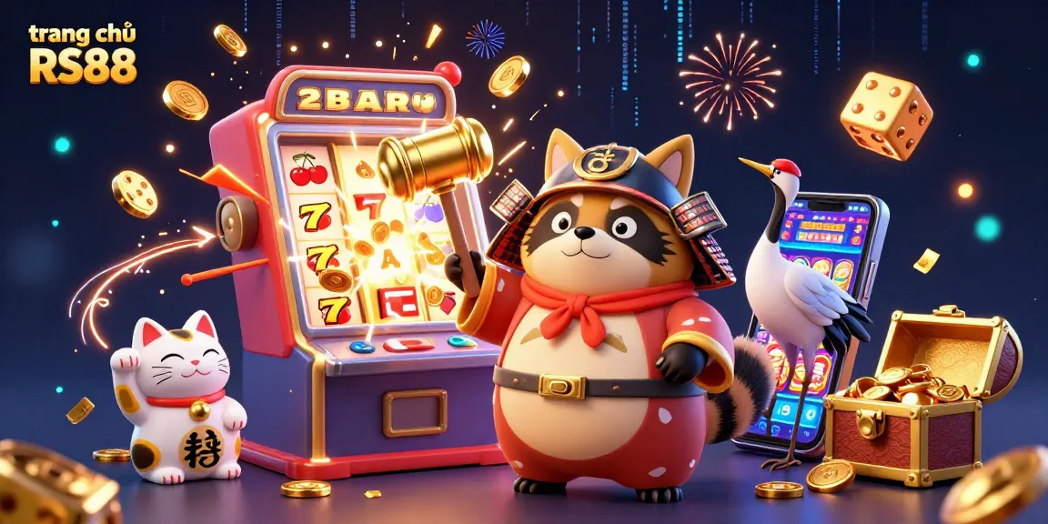 Experience gaming excitement at trang chủ RS88 with adorable characters surrounded by dynamic casino elements.