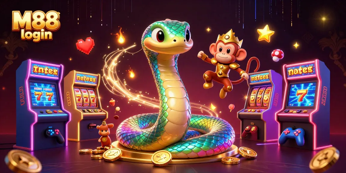 Bet big with M88 login and join the fun in this vibrant gambling-themed illustration packed with gaming elements.