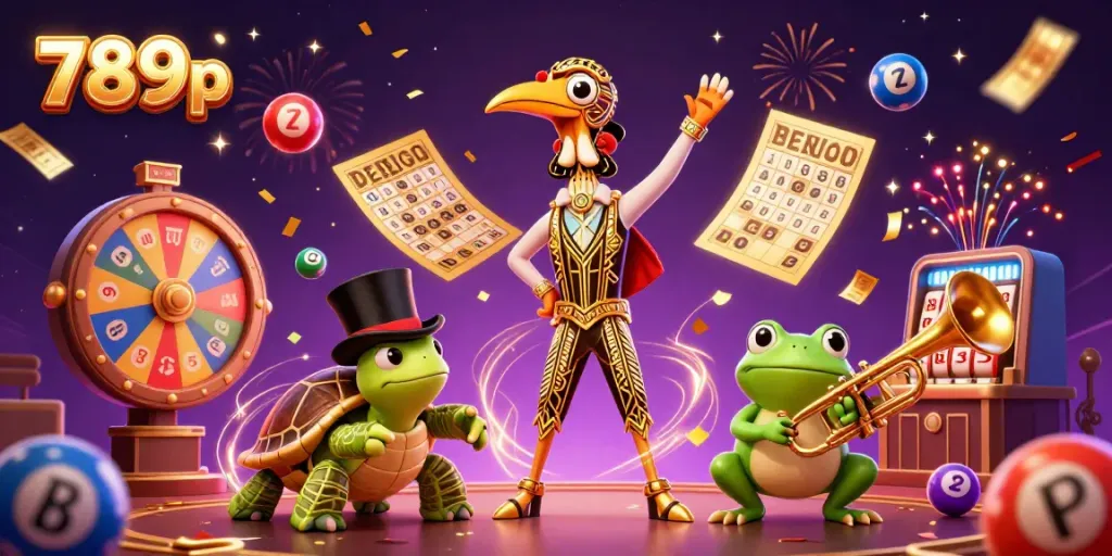 Engage in thrilling gaming fun with 789p while colorful lottery elements enchant the scene.