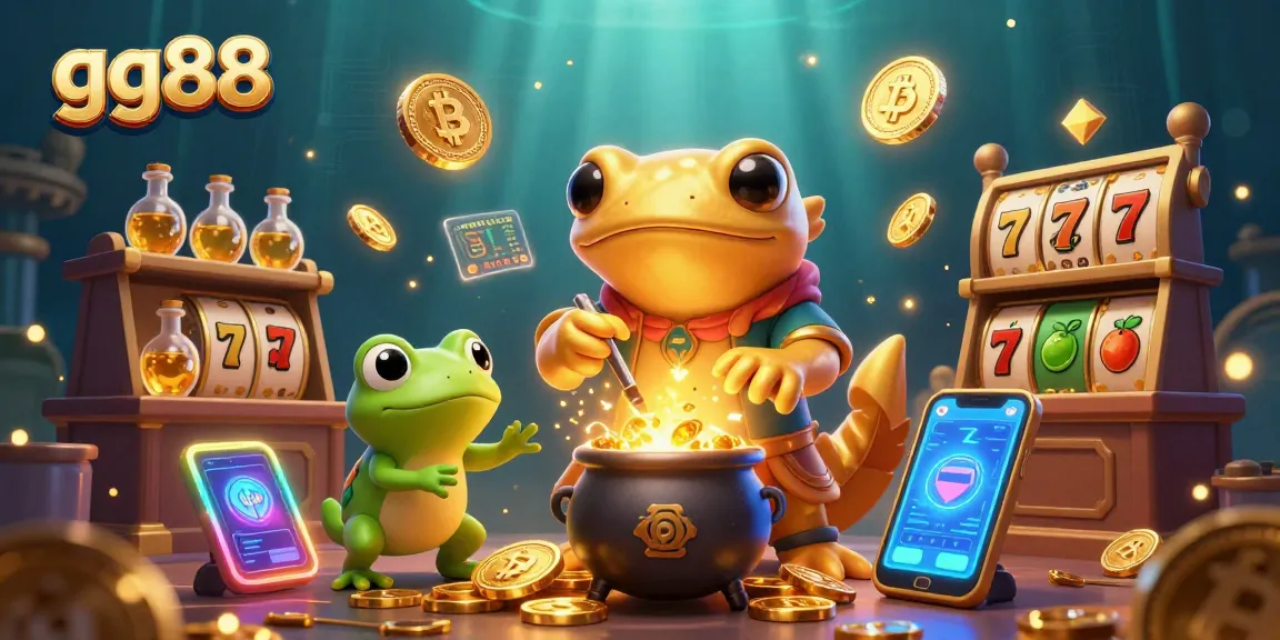 Spin the reels with gg88's vibrant slot gaming scene featuring alchemist and friends.