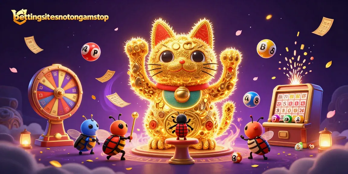 Experience bettingsitesnotongamstop with vibrant lottery elements enhancing gambling excitement in a dynamic scene.